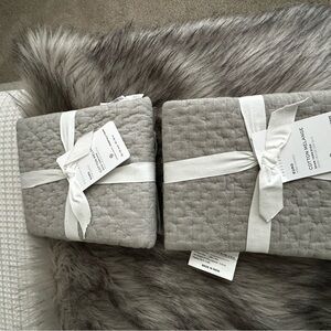 Pottery Barn quilted melange Euro Sham in grey frost 2 available